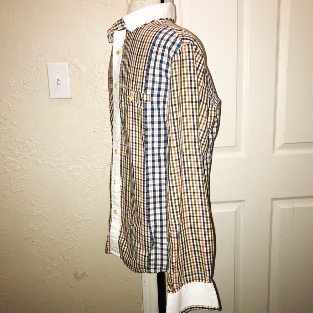 Visual Interpretation Button Long Sleeve Plaid - image 3